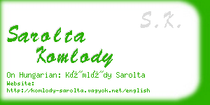 sarolta komlody business card